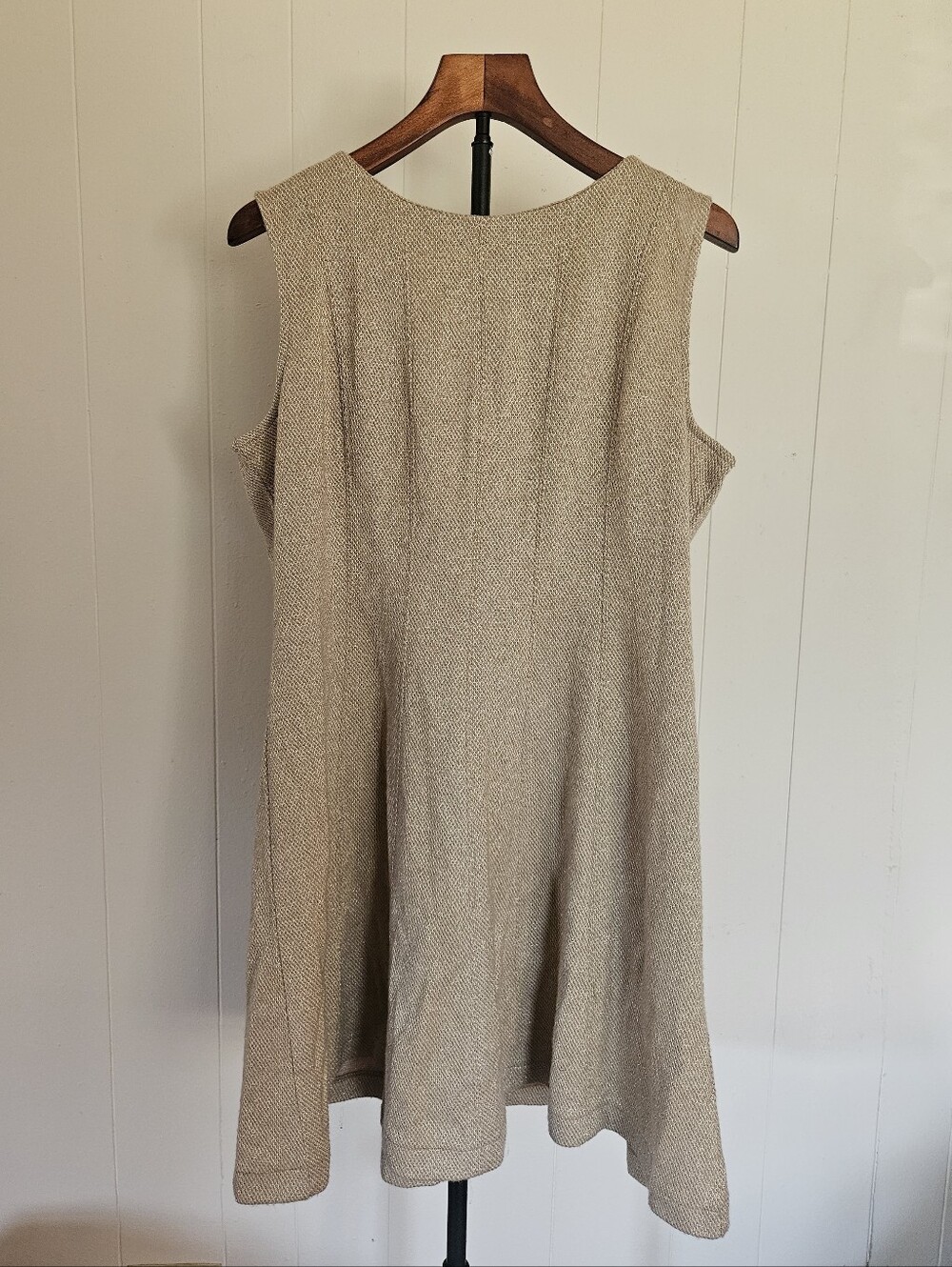Apt. 9 Sleeveless Tan Textured A-Line Dress Size XL